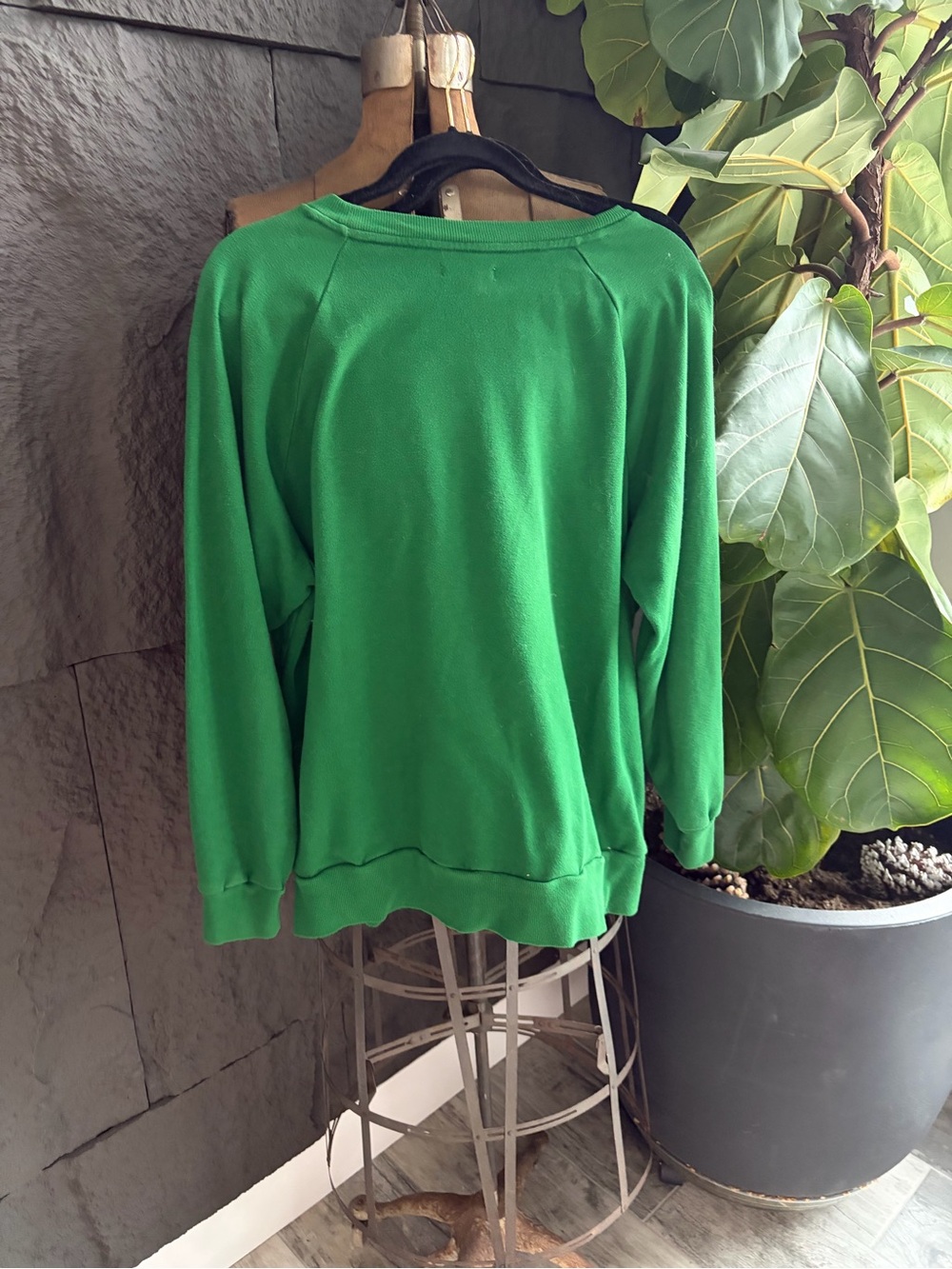 Colsie Green Crewneck Sweater with White '17' Graphic - Picture 4 of 4